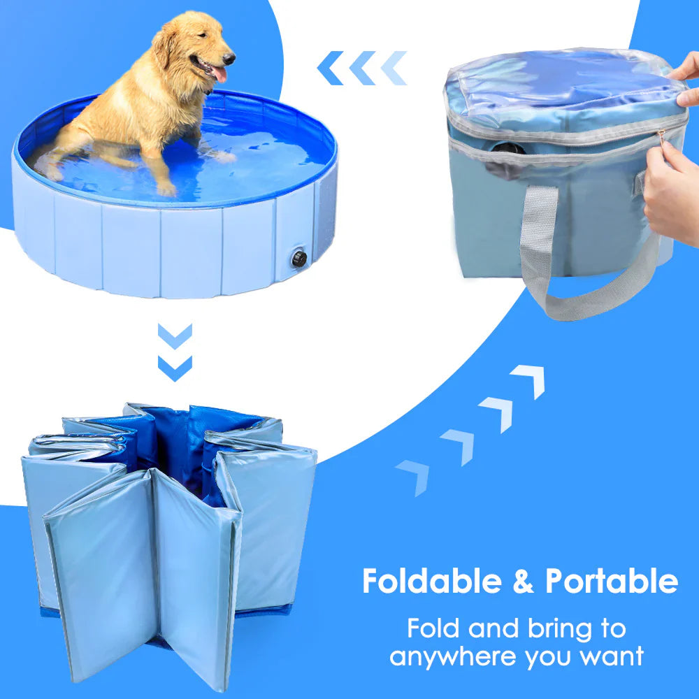 Foldable Dog Swimming Pool, Portable Pet Bath Tub