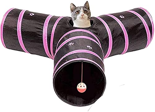 Cat Tunnel - Collapsible 3 Way Play Toy, Tube Fun for Rabbits, Kittens