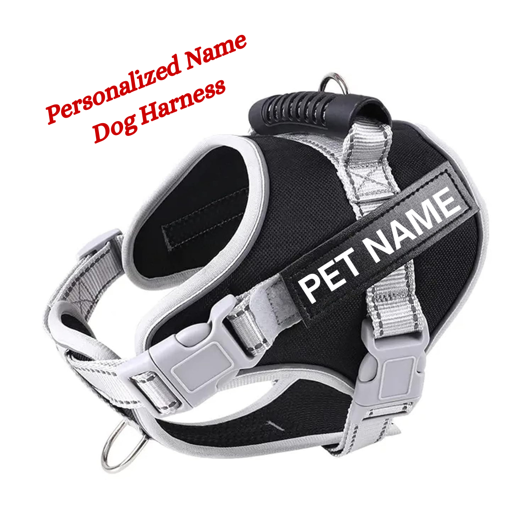 Personalized Dog Harness - Reflective No Pull with Handle & Adjustable - Dog Body Belt For Large Dogs
