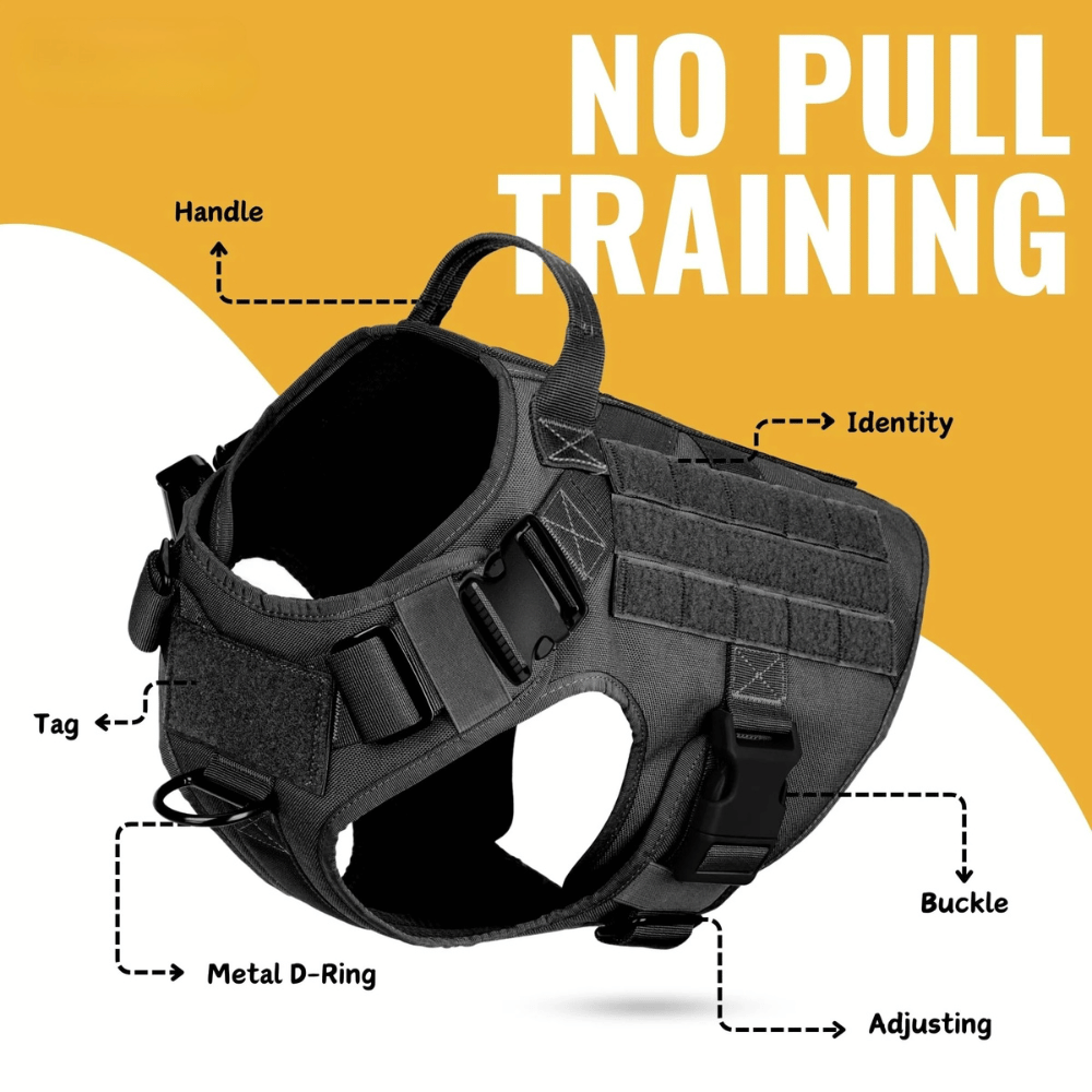 Personalized Dog Harness - Tactical Dog Harness No-Pull Heavy Duty, Adjustable (Large Size Dogs)