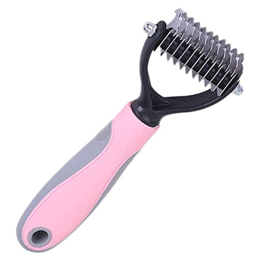 Dematting Tool for Dogs & Cats, 2-Sided Undercoat Rake
