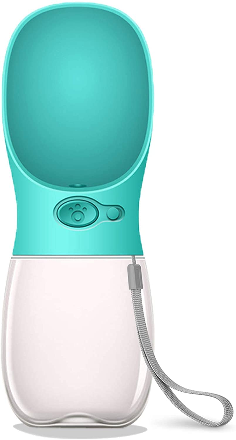 Dog Water Bottle, Leak Proof Portable Puppy Water Dispenser with Drinking Feeder for Pets Outdoor Walking, Travel, Food Grade Plastic (350ml)