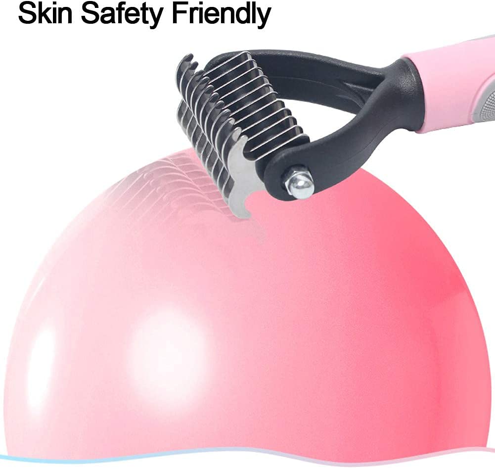 Dematting Tool for Dogs & Cats, 2-Sided Undercoat Rake