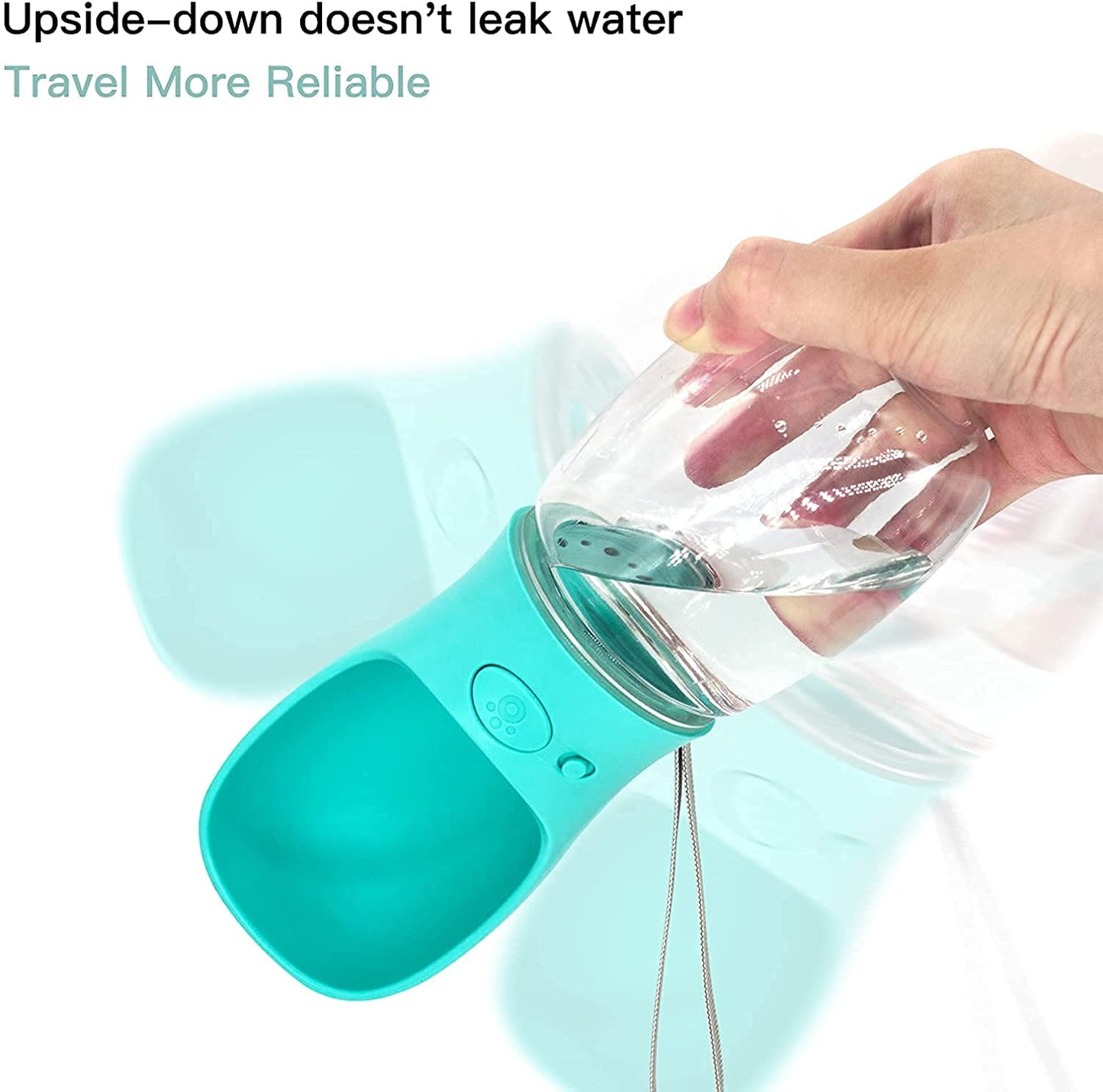 Dog Water Bottle, Leak Proof Portable Puppy Water Dispenser with Drinking Feeder for Pets Outdoor Walking, Travel, Food Grade Plastic (350ml)