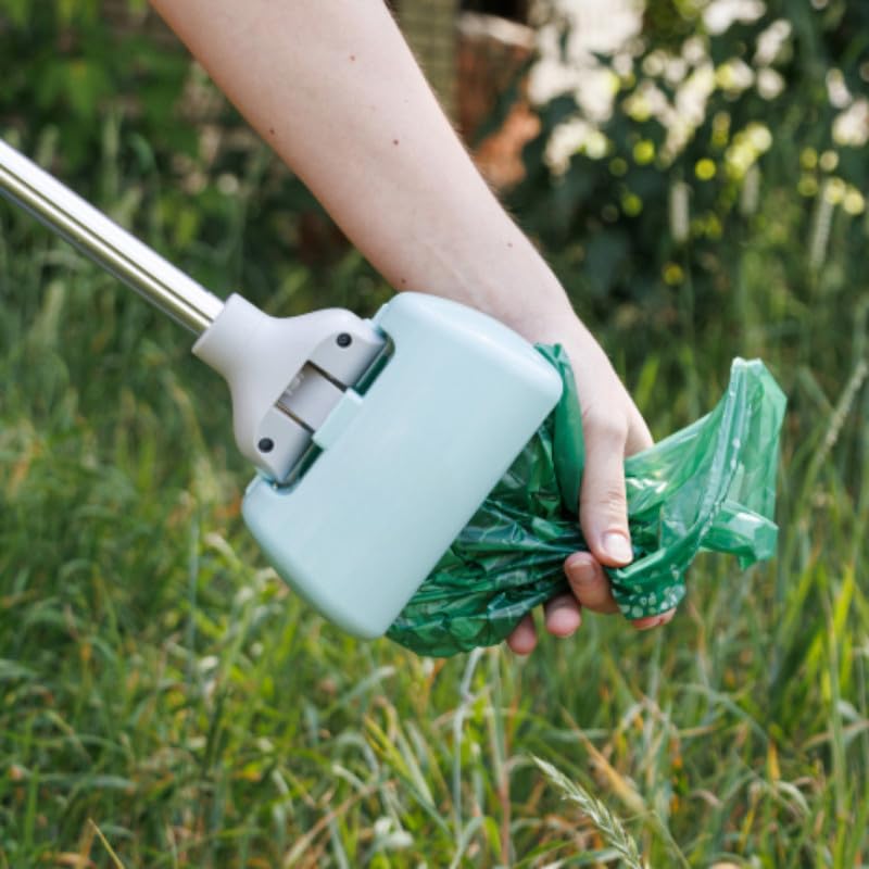 Portable Dog Poop Scooper, Durable Long Handle Dog Poop Picker, Foldable Dog Waste Pick Up Shovel for Outdoor Walking