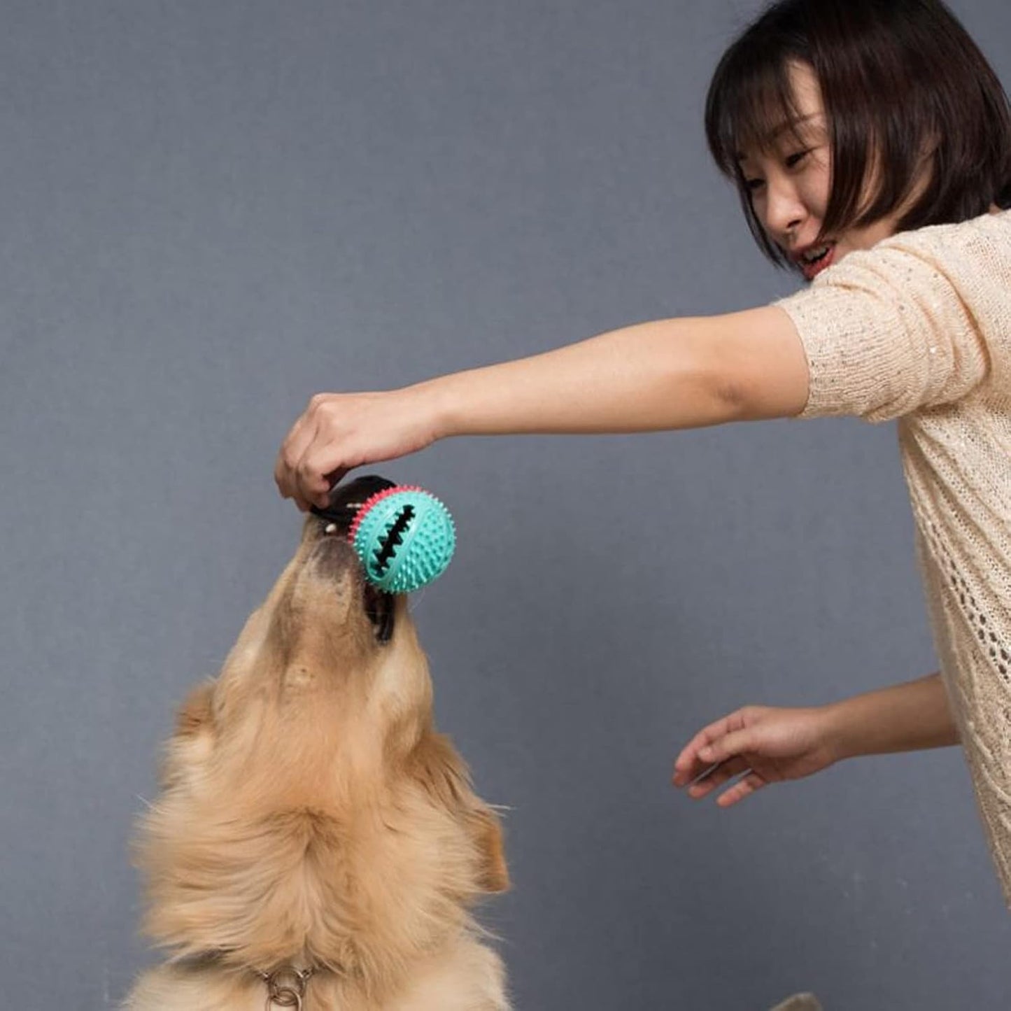 Interactive Dog Ball, Teeth Cleaning & Chew
