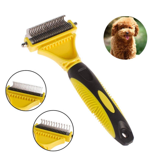 Grooming Dematting Rake Comb for Dogs & Cats, Double-Sided Blade