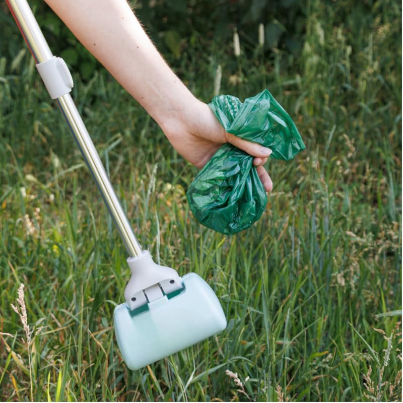 Portable Dog Poop Scooper, Durable Long Handle Dog Poop Picker, Foldable Dog Waste Pick Up Shovel for Outdoor Walking