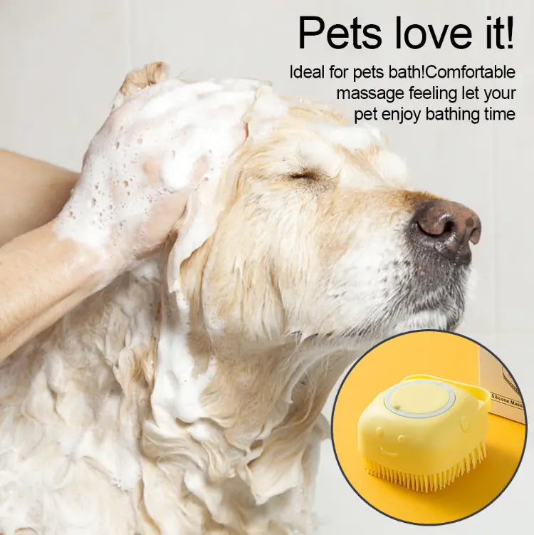 Silicone Shampoo Brush with Dispenser for Dogs