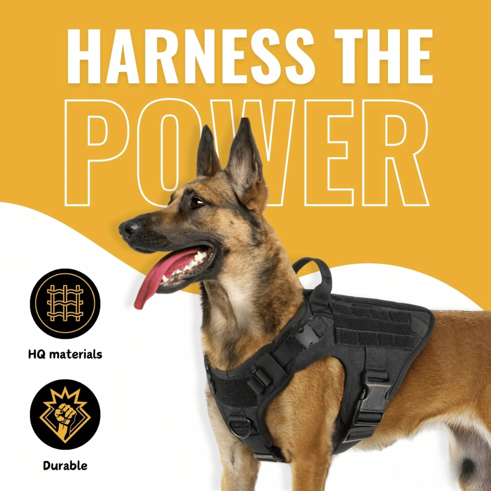 Tactical Dog Harness No-Pull Heavy Duty, Adjustable with Easy Handle (Large Size Dogs)