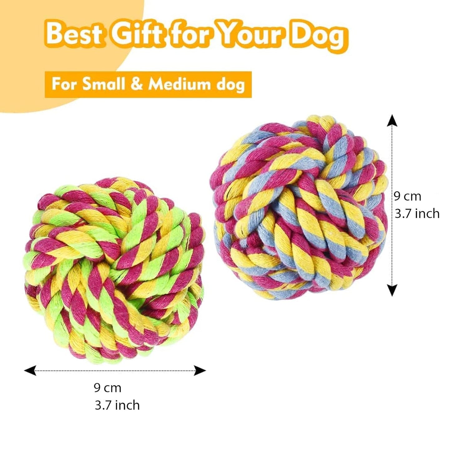 Rope Ball Toy, Tough Cotton Chew for Medium/Large Breeds
