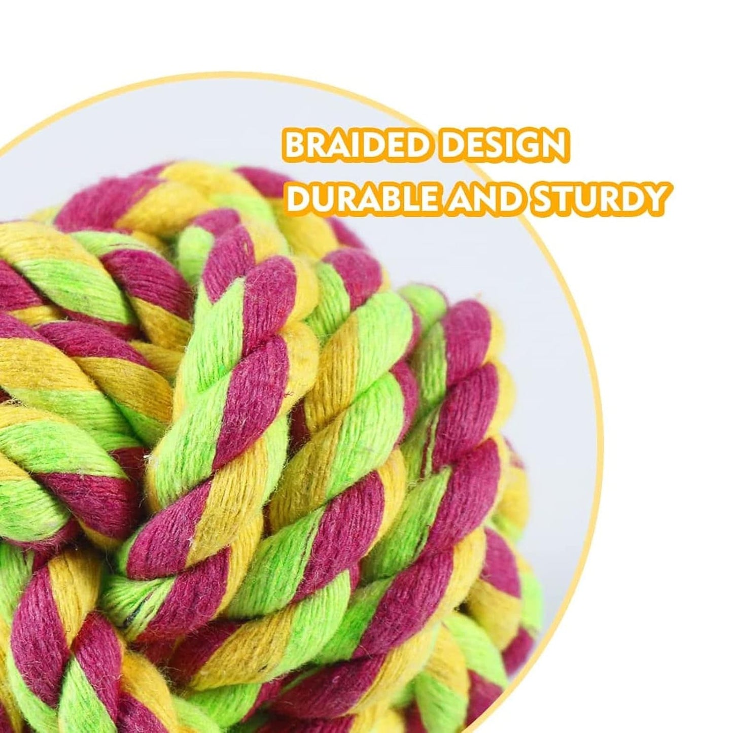 Rope Ball Toy, Tough Cotton Chew for Medium/Large Breeds