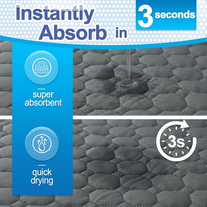 Washable Pee Pads for Dogs (Pack of 2) | Super Absorbent, Machine Washable, Reusable Mats – 100% Waterproof, Anti-Skid Bottom