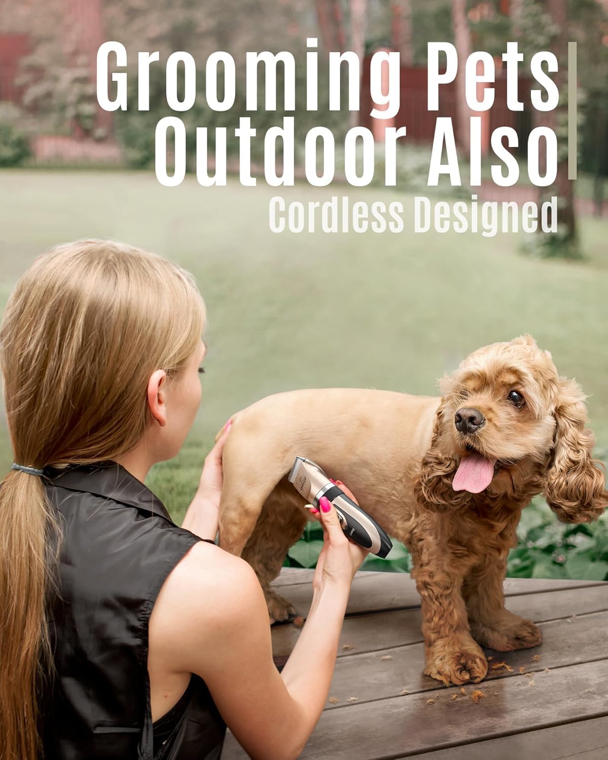 Professional Dog Cat Hair Trimmer - Machine For Heavy Duty, Quiet, Cordless, Rechargeable Dogs Cats Pet Grooming Trimmers Kit