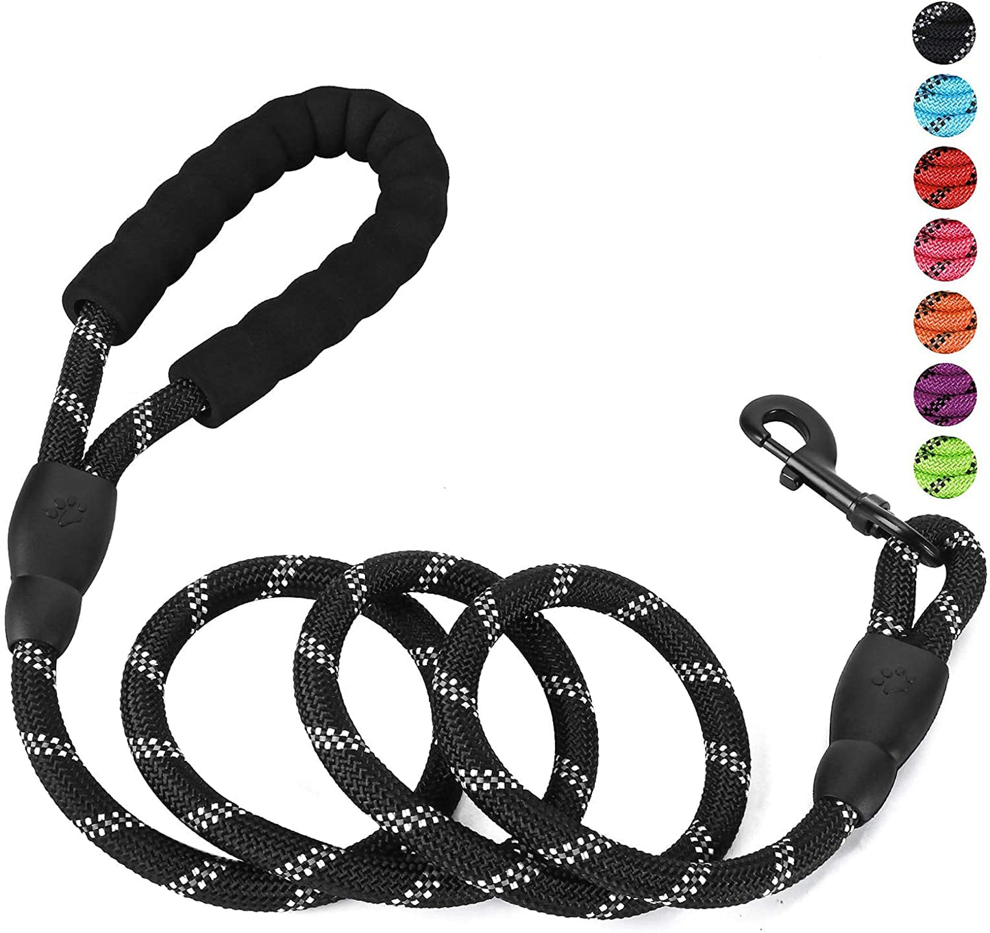 Thick Reflective Heavy Duty Leash with Anti-Slip Padded Handle (5 feet)