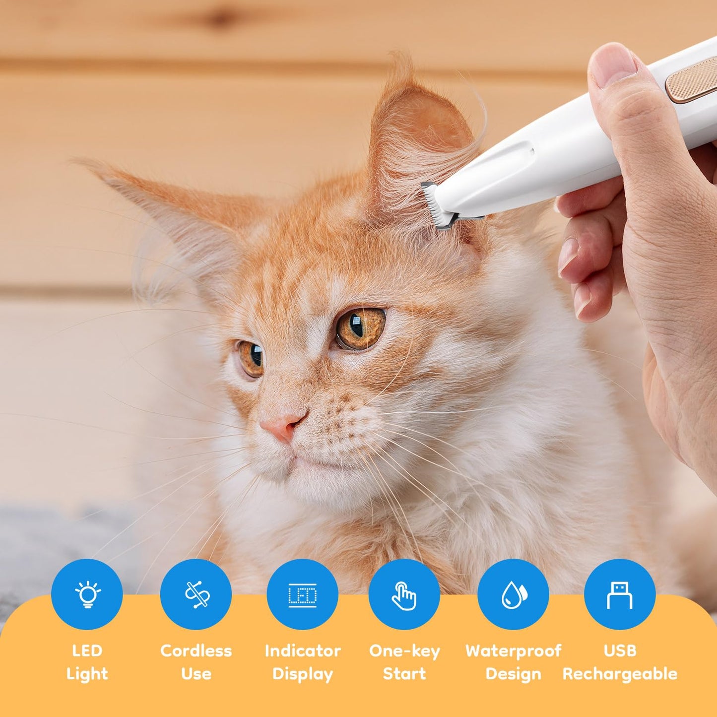Dog Paw Trimmer, Electric Pet Grooming Trimmer for Hair Around Paws, Eyes, Ears, Face, and Buttocks