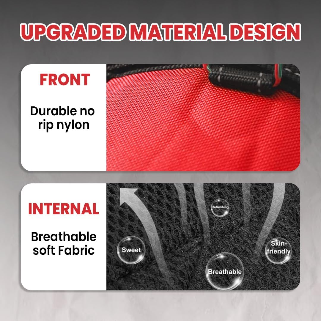 K9 Dog Harness With Name (Harness + Leash) Red