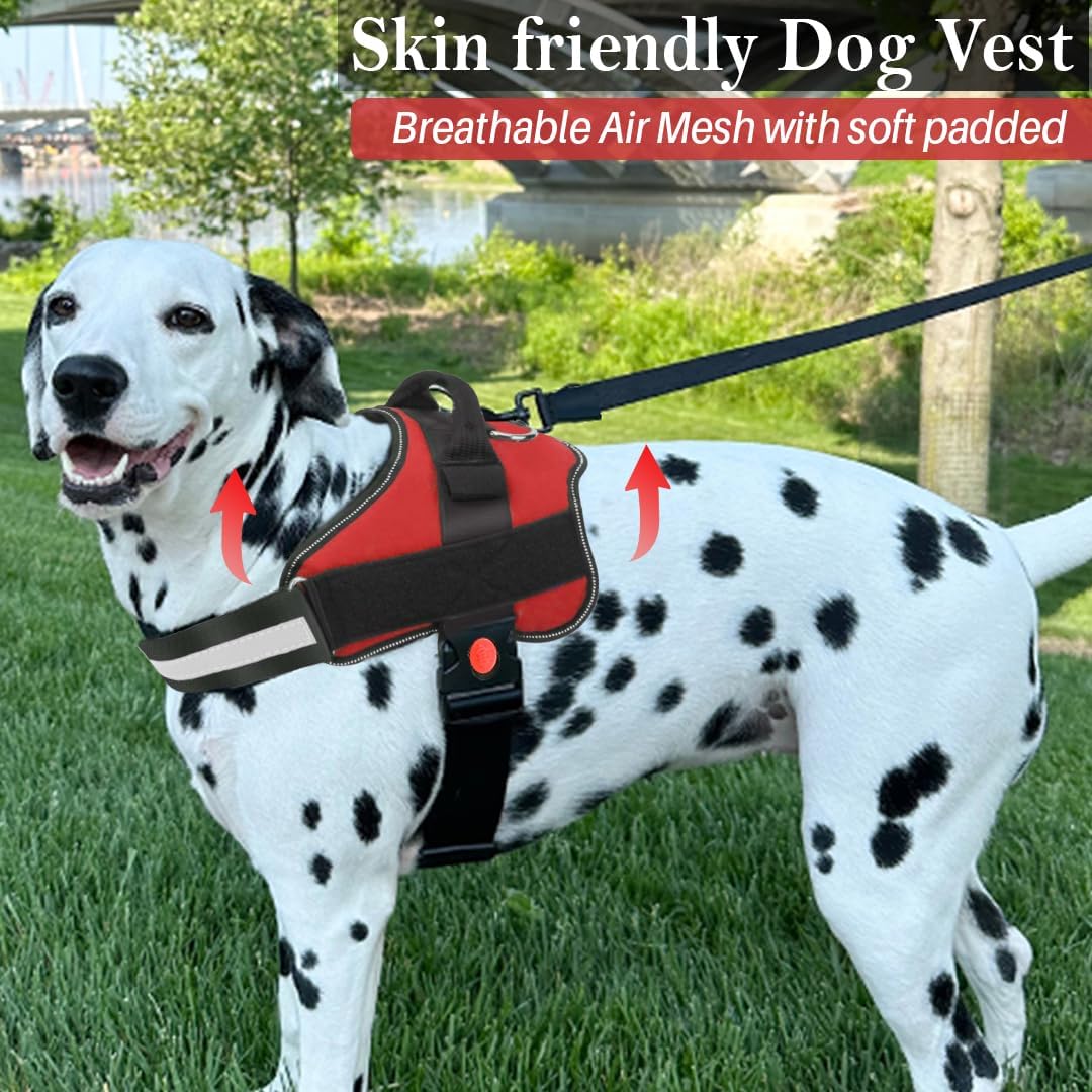K9 Dog Body Belt Padded No Pull Harness (Red)