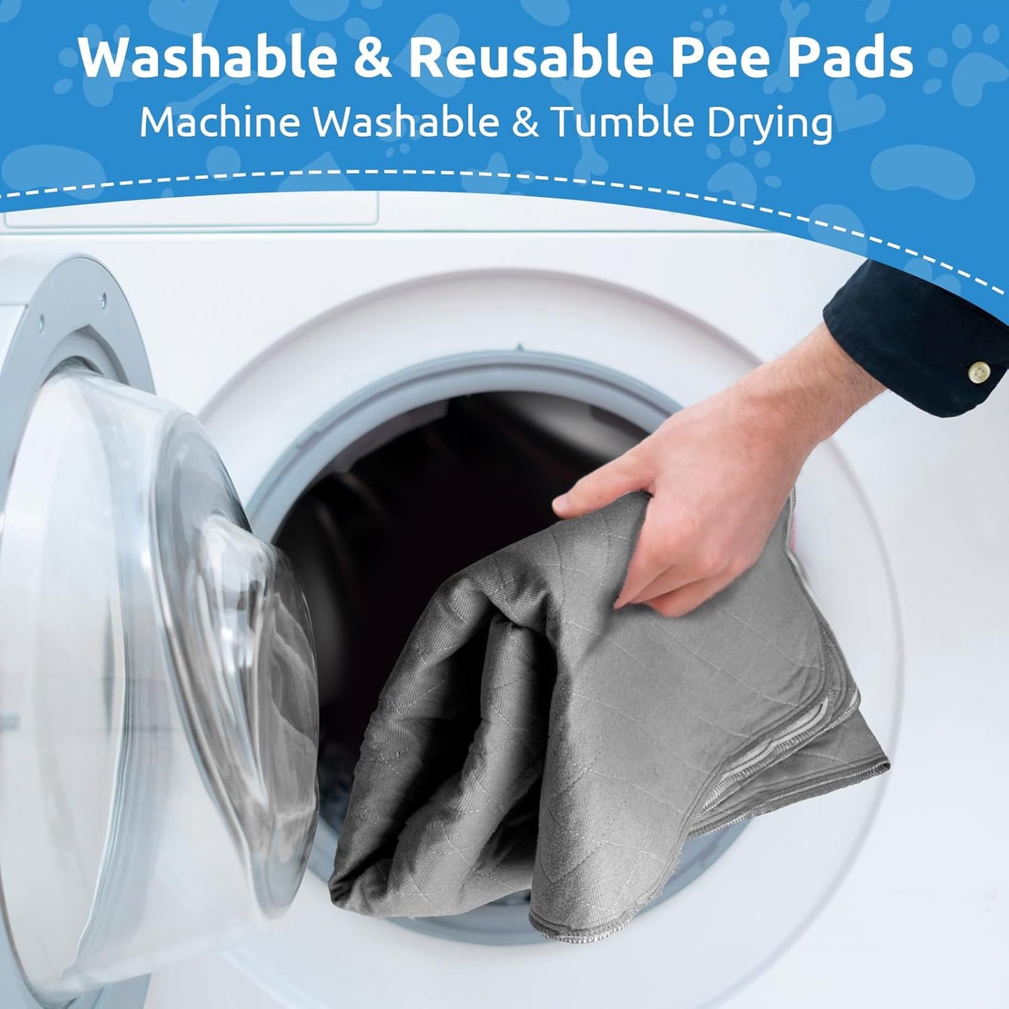 Washable Pee Pads for Dogs (Pack of 2) | Super Absorbent, Machine Washable, Reusable Mats – 100% Waterproof, Anti-Skid Bottom
