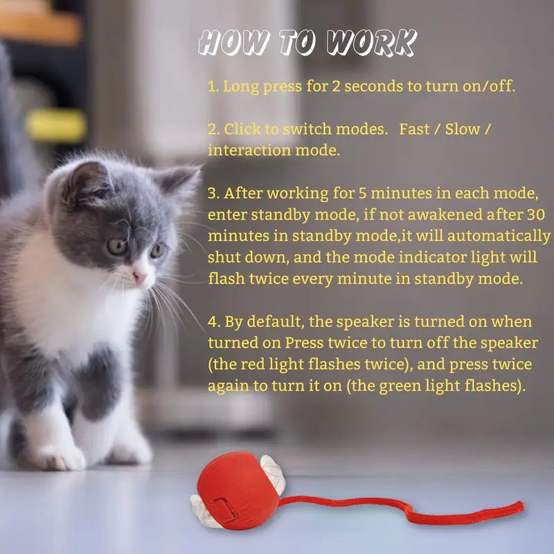 Interactive Pet Ball Toy - Automatic Rolling Dancing Ball