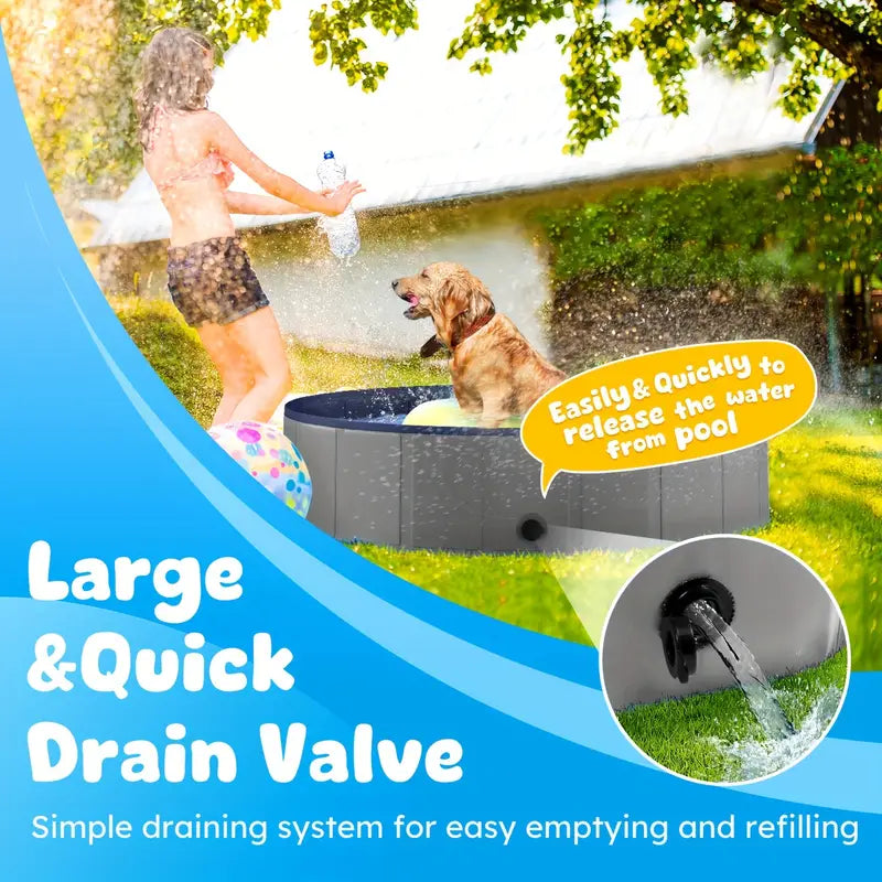 Foldable Dog Swimming Pool, Portable Pet Bath Tub