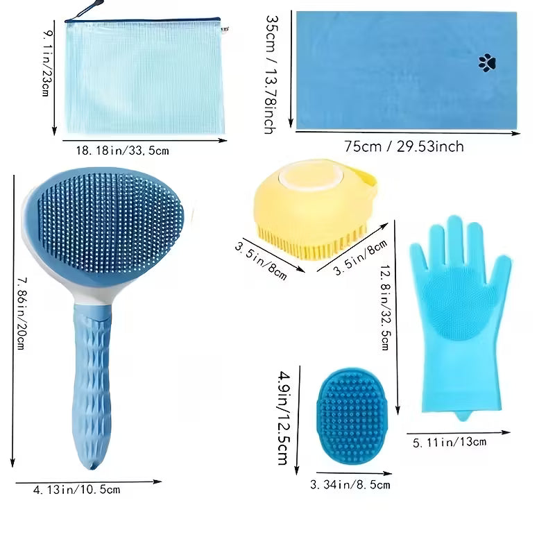 6 Pcs Dog Bathing Kit