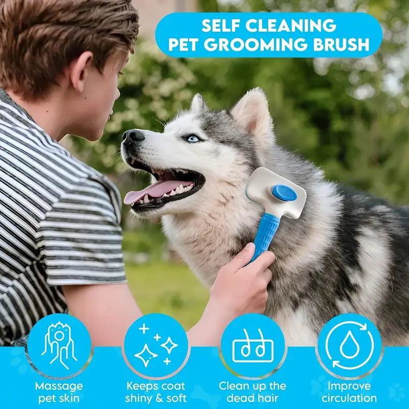 Slicker Brush for Pets | Self-Cleaning Grooming Tool