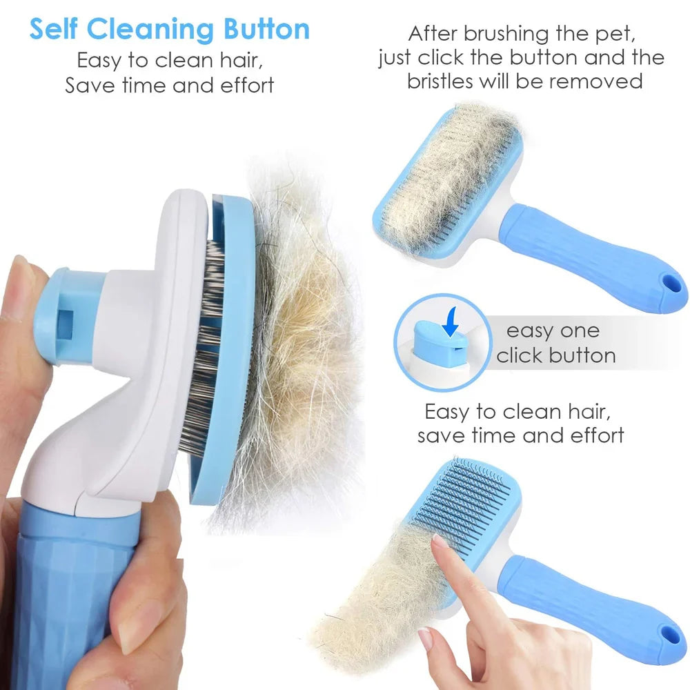 Slicker Brush for Pets | Self-Cleaning Grooming Tool