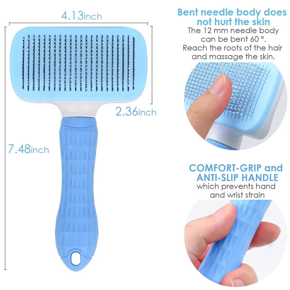 Slicker Brush for Pets | Self-Cleaning Grooming Tool