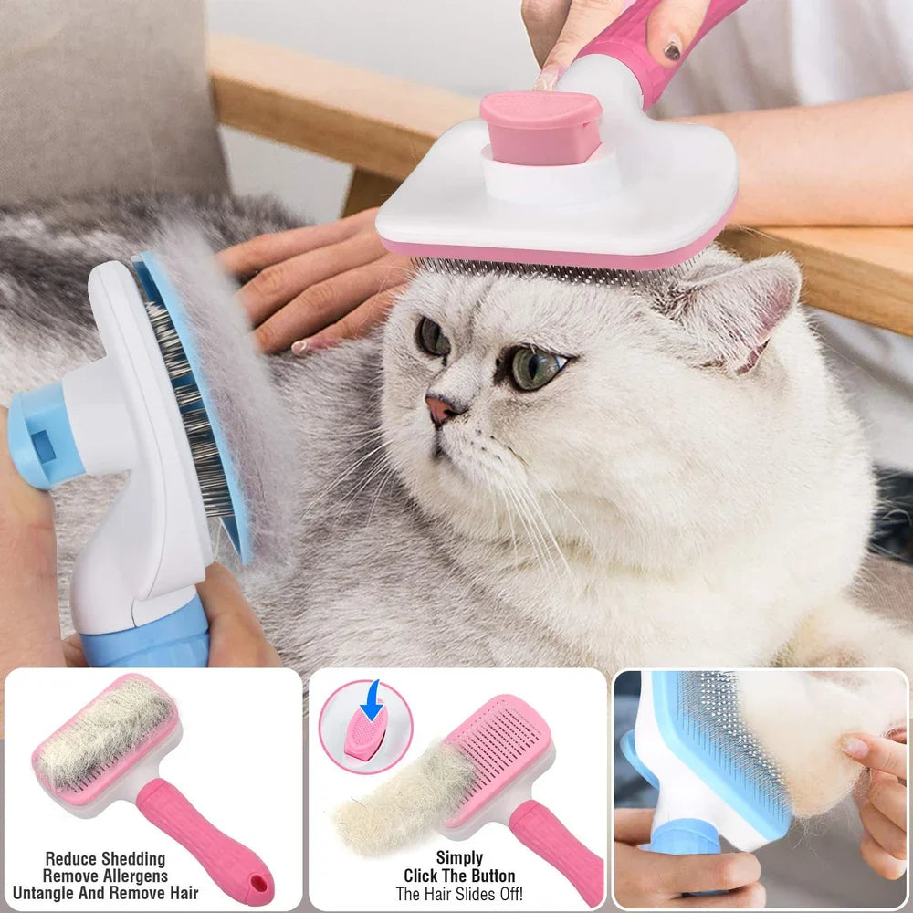Slicker Brush for Pets | Self-Cleaning Grooming Tool