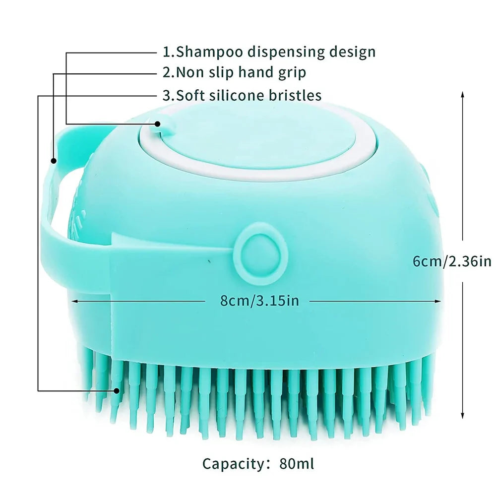 Silicone Shampoo Brush with Dispenser for Dogs
