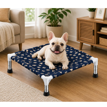 Elevated Dog Foldable Bed | Cooling Pet Cot for Small Dogs & Cats