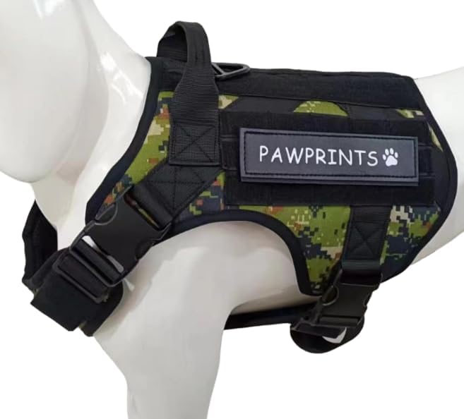Reflective No Pull Dog Harnesses with Handle & Adjustable (military colour)