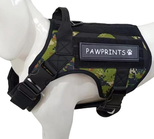 Reflective No Pull Dog Harnesses with Handle & Adjustable (military colour)