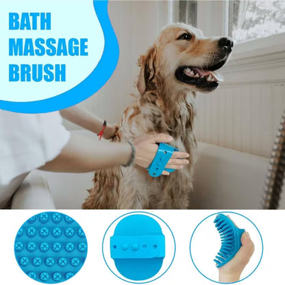 Pet Grooming & Deshedding Kit – 3-Piece Combo for Dogs & Cats | Dematting Rake, Slicker Brush & Massage Brush