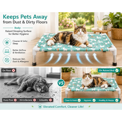 Elevated Dog Foldable Bed | Cooling Pet Cot for Small Dogs & Cats
