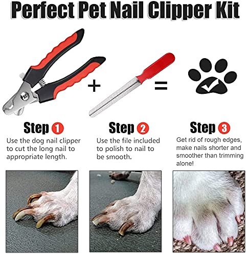 Dog Nail Clipper & Nail File for Dogs & Cats