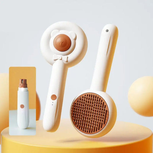 2-in-1 Pet Massage Brush & Nail Grinder - Low Noise Grooming Tool