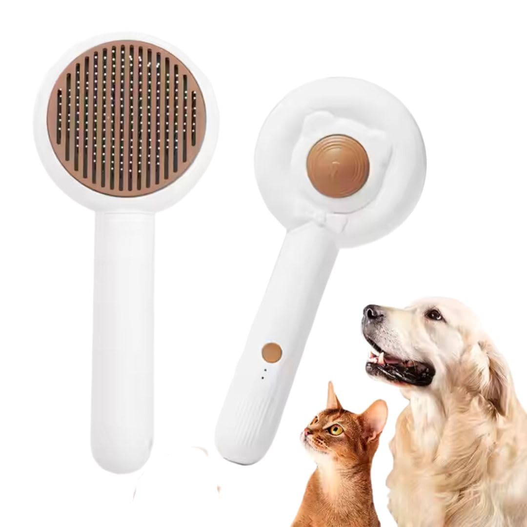 2-in-1 Pet Massage Brush & Nail Grinder - Low Noise Grooming Tool