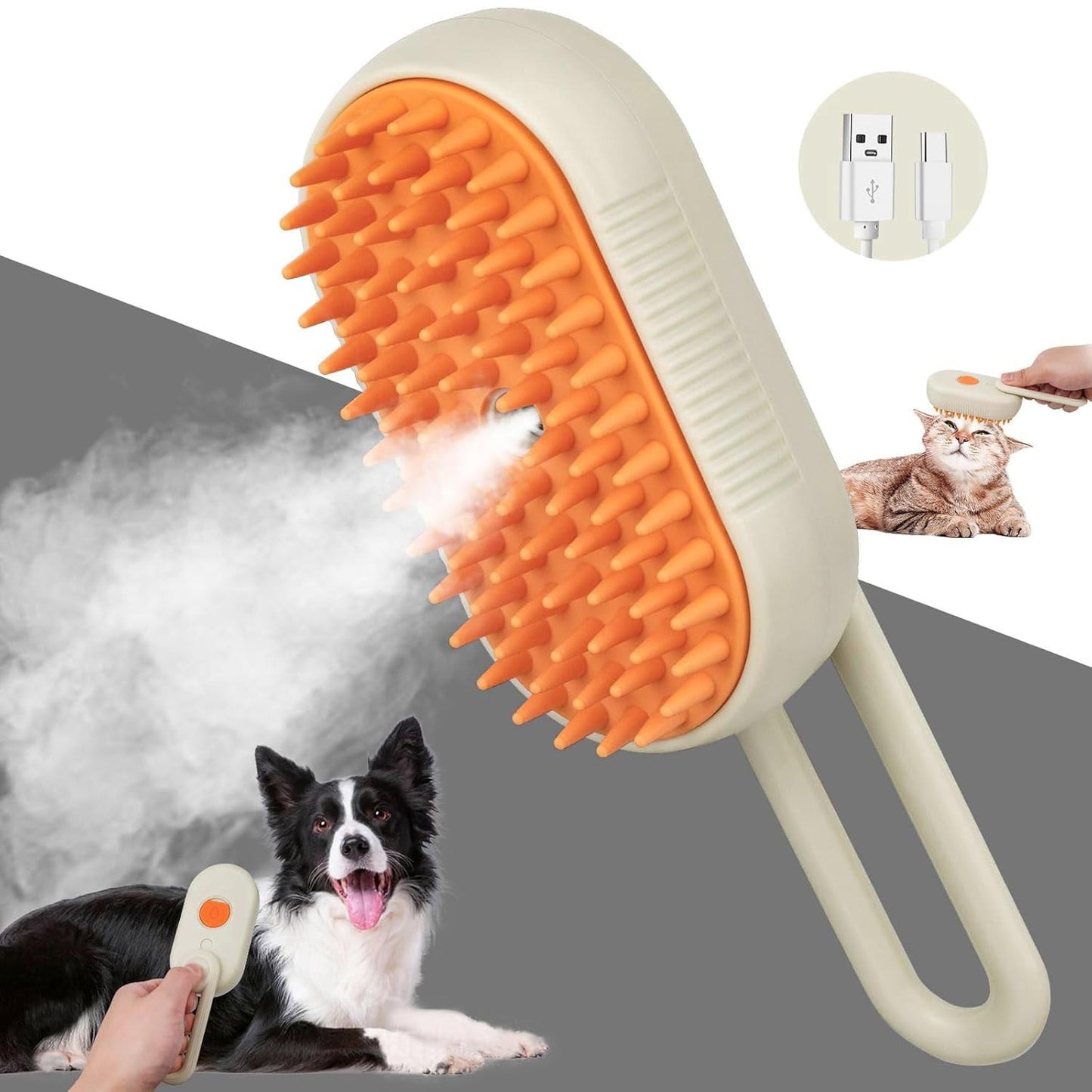 3-in-1 Steam Spray Brush for Dogs