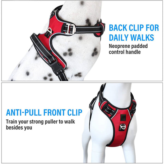 Reflective No Pull Dog Harnesses with Handle & Adjustable