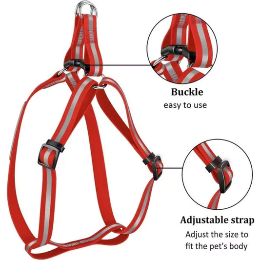 Nylon Reflective Dog Harness Leash Set