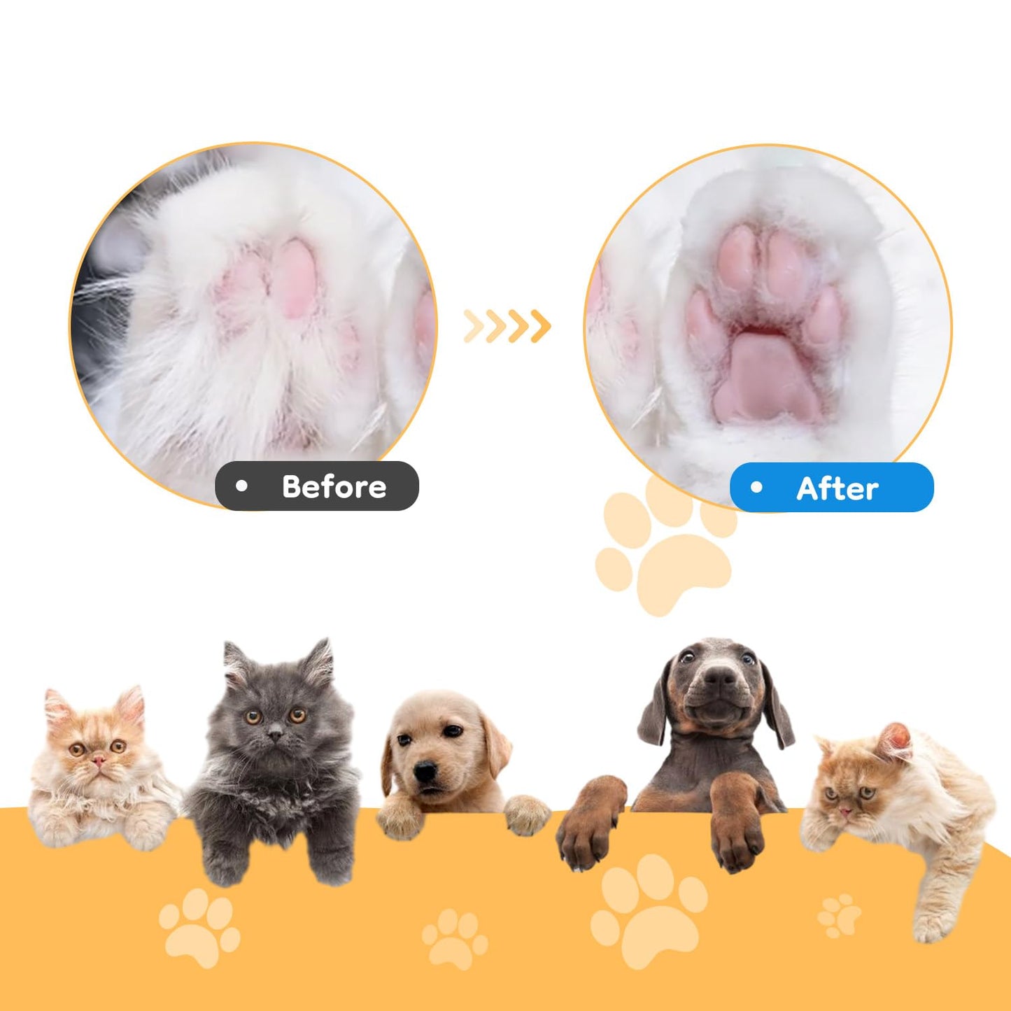 Dog Paw Trimmer, Electric Pet Grooming Trimmer for Hair Around Paws, Eyes, Ears, Face, and Buttocks