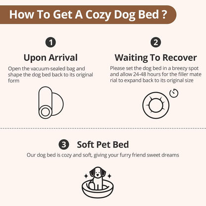 Round Donut Cozy Bed for Puppy & Cats, Machine Washable