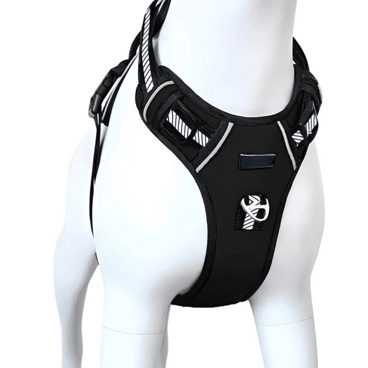 Reflective No Pull Dog Harnesses with Handle & Adjustable (Black)