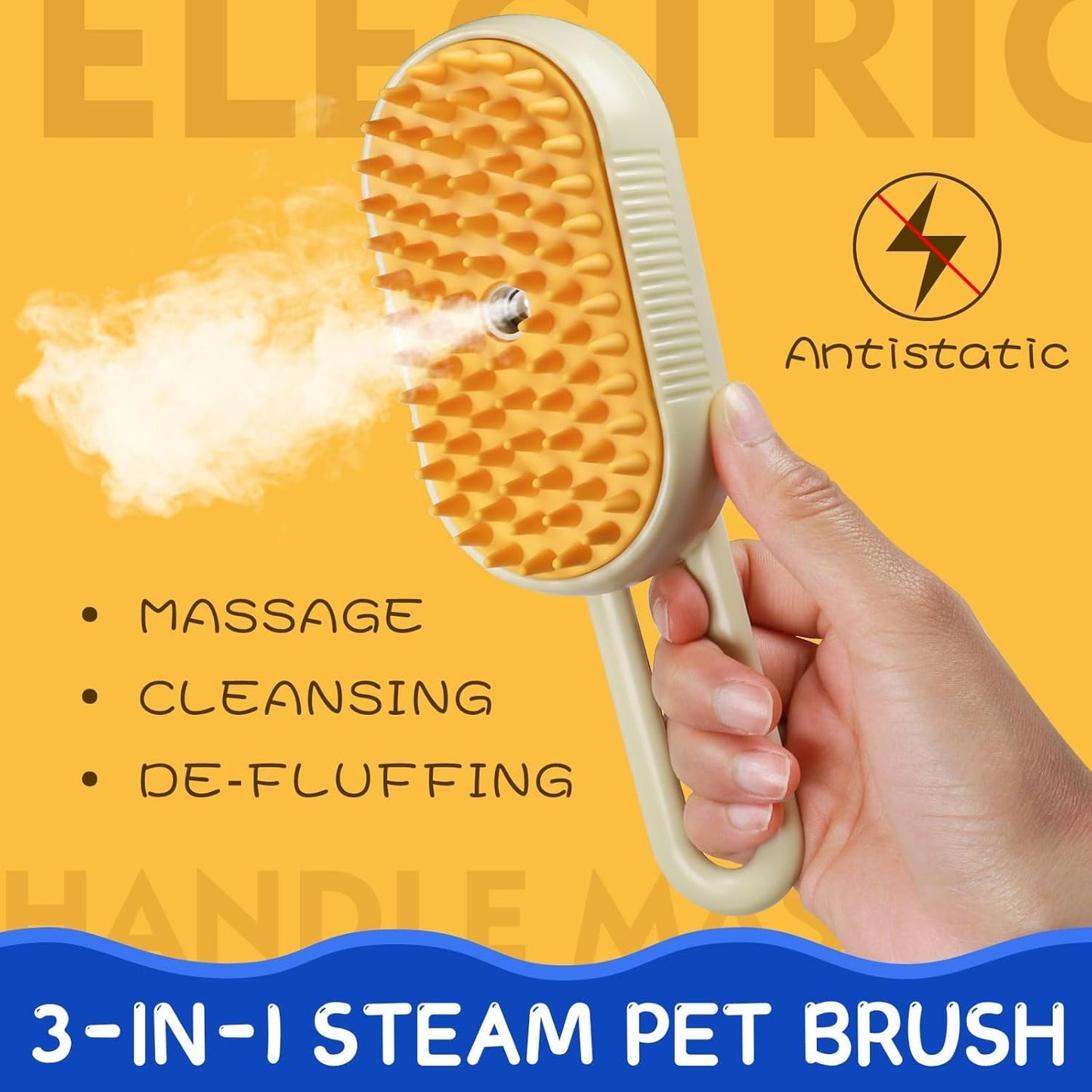 3-in-1 Steam Spray Brush for Dogs