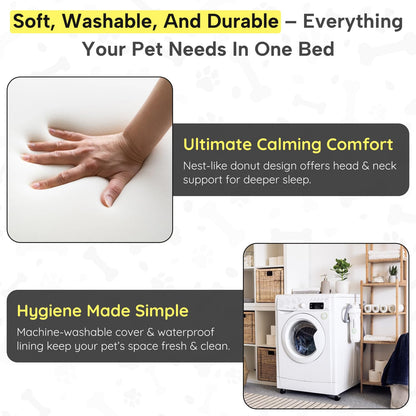 Super Soft Winter Bed For Dog Lux Fur, Machine Washable, Orthopedic Relief