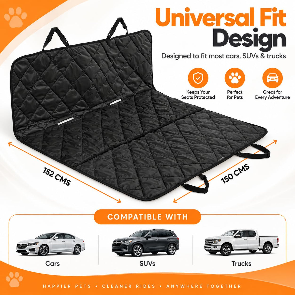 Dog Car Seat Cover, Protect Your Car From Fur, Mud & Scratches - Fit for All Cars