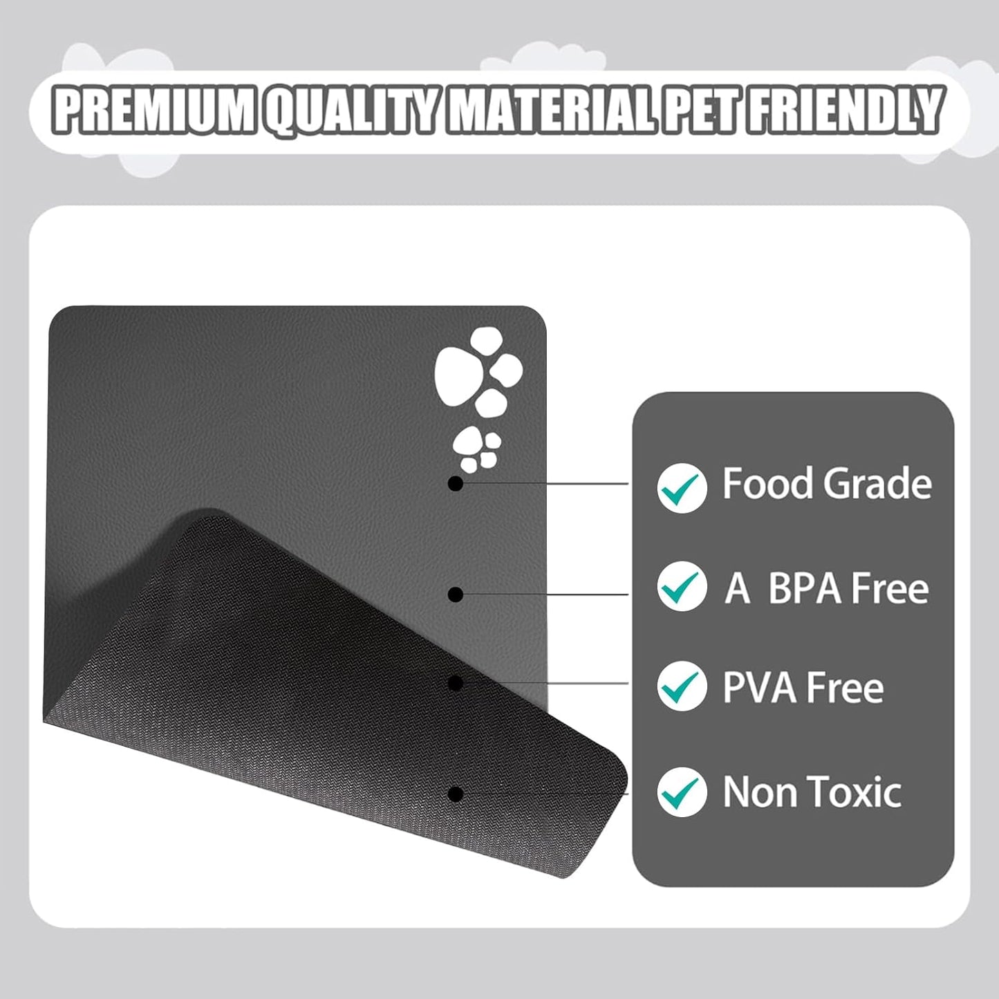 Pet Feeding Mat, Food & Water Bowl Mat for Dogs