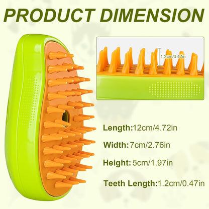 Steam Grooming Brush for Dogs & Cats | USB Rechargeable